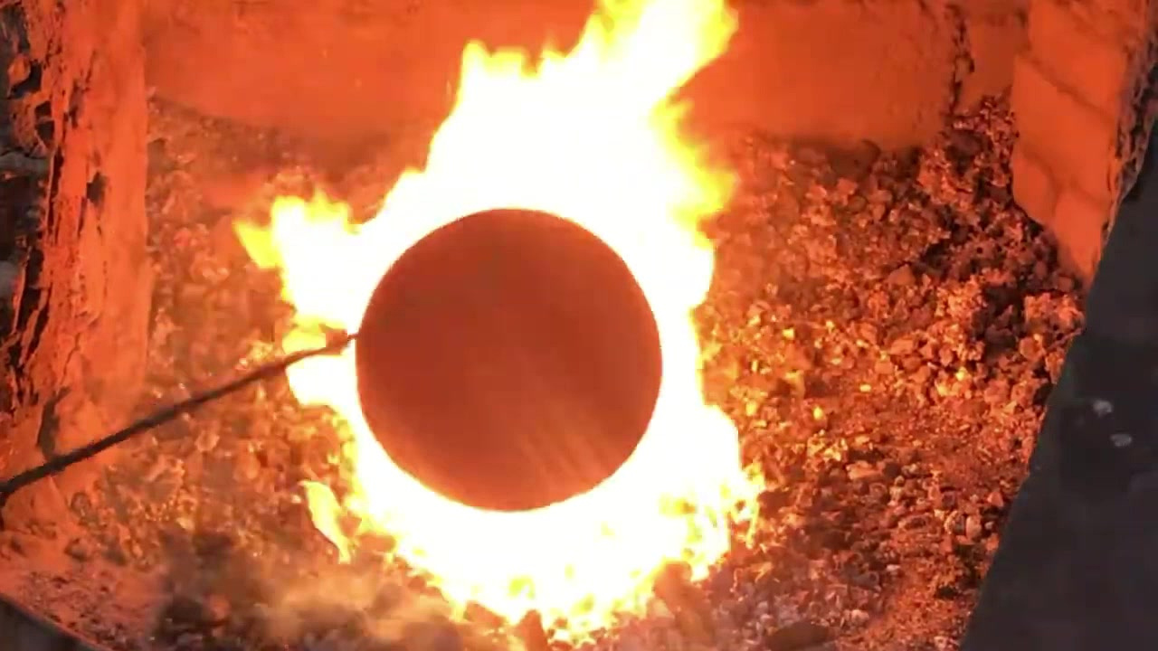 Copper and tin melting in the furnace