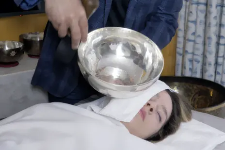 Facial protocol: a bowl worked over the face and neck